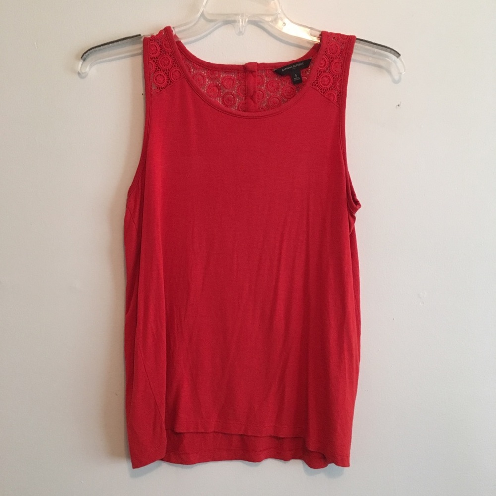 Banana Republic orange tank small lace back
